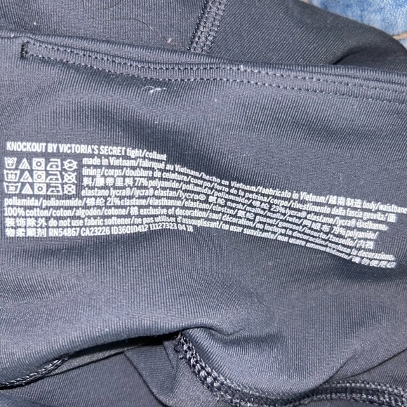 Victoria’s Secret Leggings Knockout Mesh Scalloped Edged Ankle Sports Leggings - Picture 3 of 13